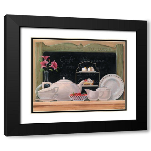 Cafe de Toulouse Black Modern Wood Framed Art Print with Double Matting by Butler, Peter