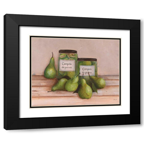 Pears Black Modern Wood Framed Art Print with Double Matting by Hedy