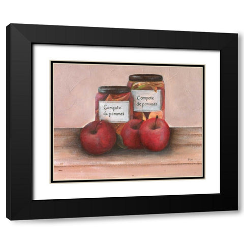 Apples Black Modern Wood Framed Art Print with Double Matting by Hedy