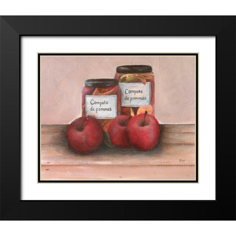 Apples Black Modern Wood Framed Art Print with Double Matting by Hedy