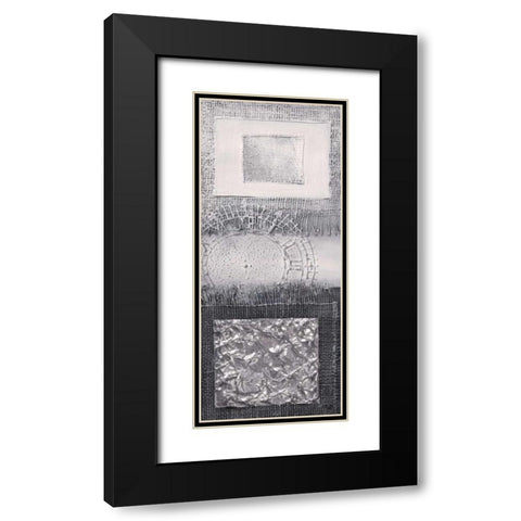 Silver blocks I Black Modern Wood Framed Art Print with Double Matting by Hedy