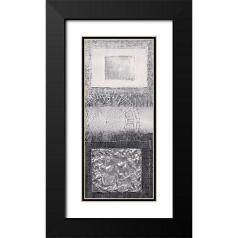 Silver blocks I Black Modern Wood Framed Art Print with Double Matting by Hedy