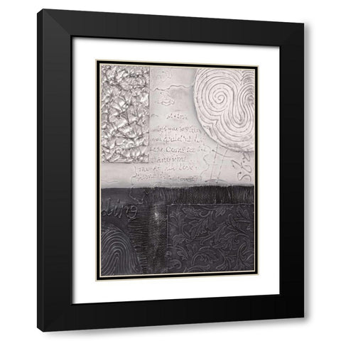 Silver blocks II Black Modern Wood Framed Art Print with Double Matting by Hedy