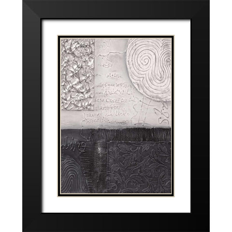 Silver blocks II Black Modern Wood Framed Art Print with Double Matting by Hedy