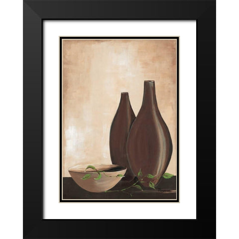 Brown vase IV Black Modern Wood Framed Art Print with Double Matting by Florenti, Isa