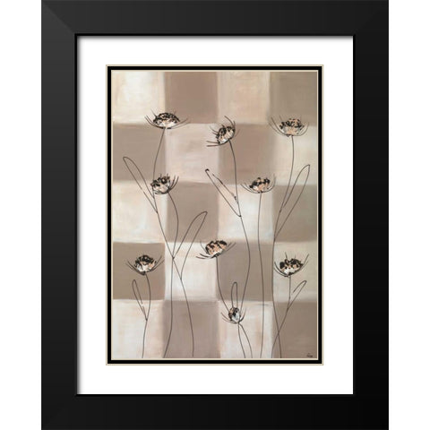 Checkers III Black Modern Wood Framed Art Print with Double Matting by Leny