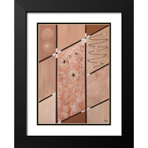 Mix I Black Modern Wood Framed Art Print with Double Matting by Leny