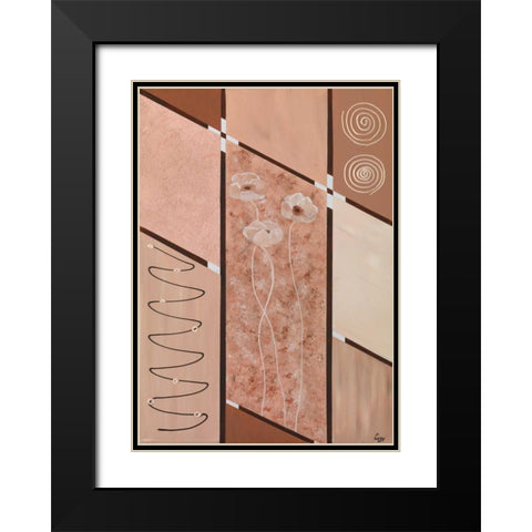 Mix II Black Modern Wood Framed Art Print with Double Matting by Leny