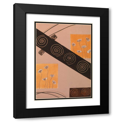 Ringlets II Black Modern Wood Framed Art Print with Double Matting by Leny