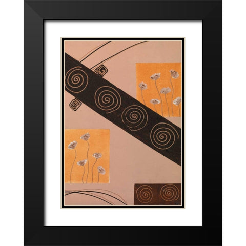 Ringlets II Black Modern Wood Framed Art Print with Double Matting by Leny