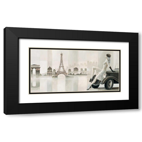 Thoughts of Paris Black Modern Wood Framed Art Print with Double Matting by Jasper