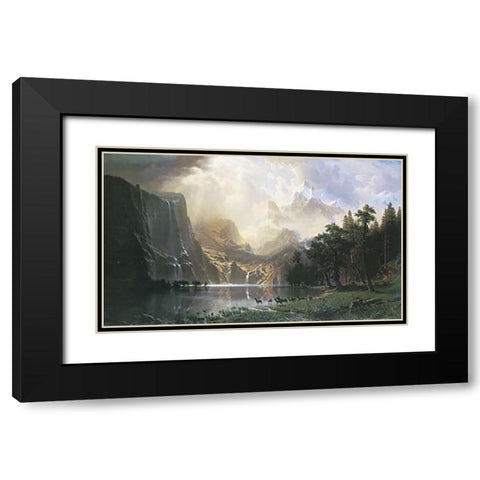 Sierra Nevada In California Black Modern Wood Framed Art Print with Double Matting by Bierstadt, Albert