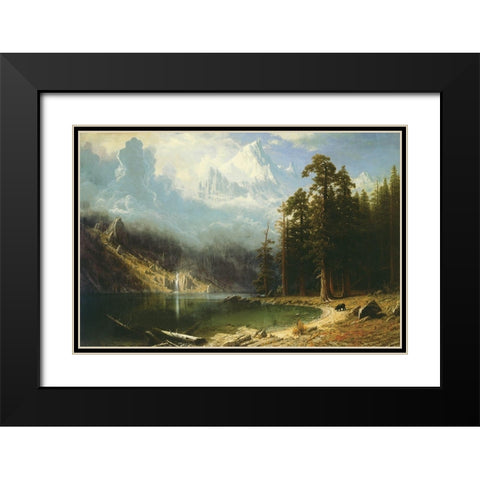 Mount Corcoran Black Modern Wood Framed Art Print with Double Matting by Bierstadt, Albert