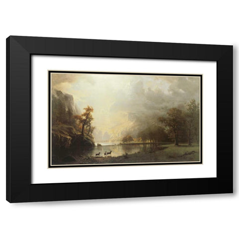 Sierra Nevada Morning Black Modern Wood Framed Art Print with Double Matting by Bierstadt