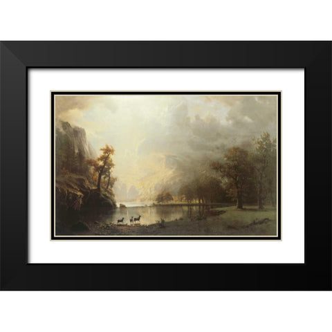 Sierra Nevada Morning Black Modern Wood Framed Art Print with Double Matting by Bierstadt
