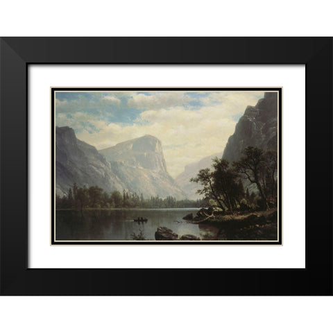 Mirror Lake Black Modern Wood Framed Art Print with Double Matting by Bierstadt, Albert
