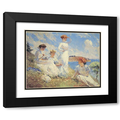 Summer Black Modern Wood Framed Art Print with Double Matting by Benson, Frank Weston