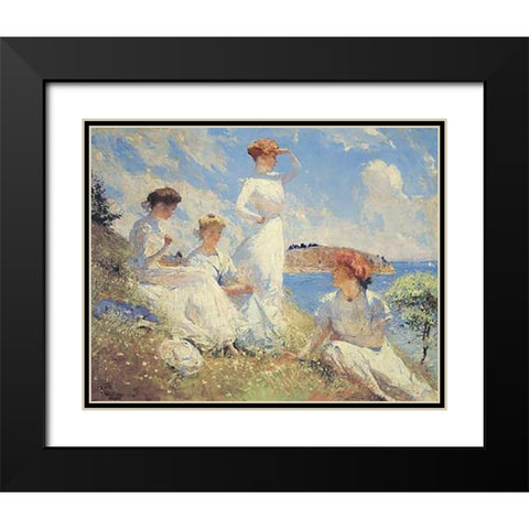 Summer Black Modern Wood Framed Art Print with Double Matting by Benson, Frank Weston