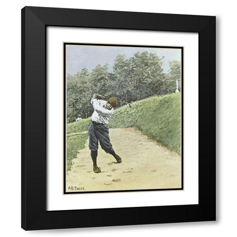Bunkered Black Modern Wood Framed Art Print with Double Matting by Frost, Arthur Burdett