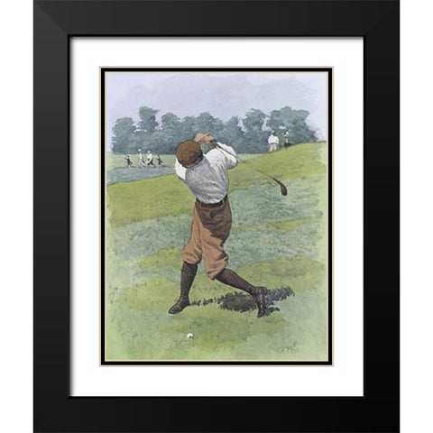 Brassy Lie Black Modern Wood Framed Art Print with Double Matting by Frost, Arthur Burdett