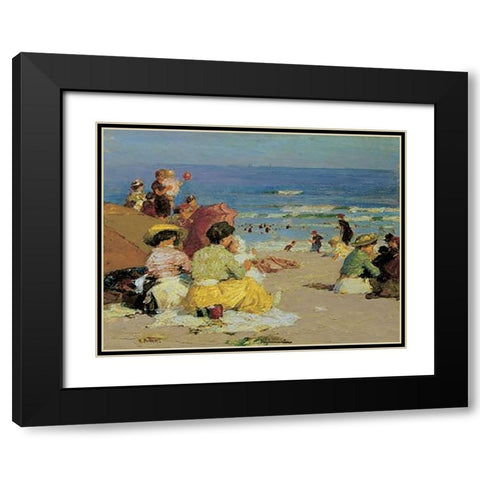 A Family Outing Black Modern Wood Framed Art Print with Double Matting by Potthast, Edward Henry