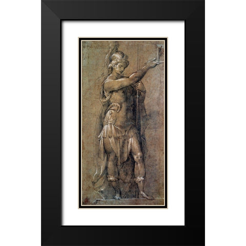 Roman God Mars Black Modern Wood Framed Art Print with Double Matting by Crespi
