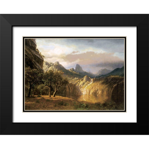 In The Valley Black Modern Wood Framed Art Print with Double Matting by Bierstadt, Albert