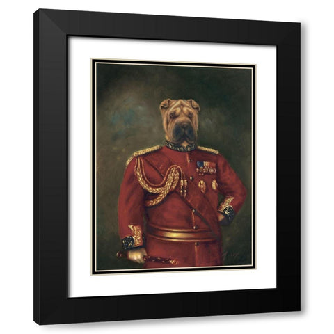 Major-General Woof Black Modern Wood Framed Art Print with Double Matting by Massy,