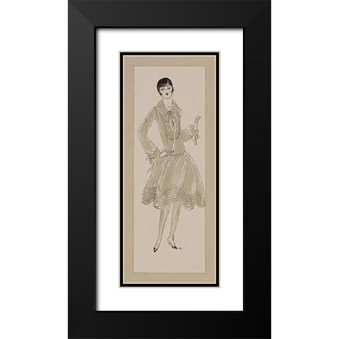 Vintage Lady II Black Modern Wood Framed Art Print with Double Matting by Kraus, Elaine