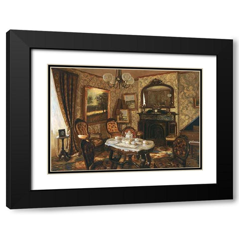 Red Music Room Black Modern Wood Framed Art Print with Double Matting by Brodie, Ian