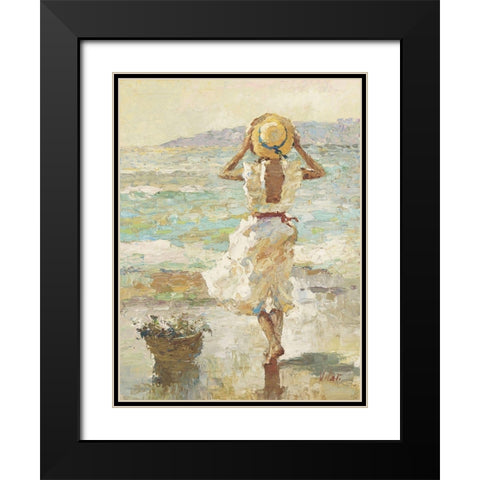 Seaside Summer I Black Modern Wood Framed Art Print with Double Matting by Vitali