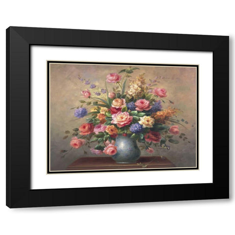 Summer Arrangement Black Modern Wood Framed Art Print with Double Matting by Steiner