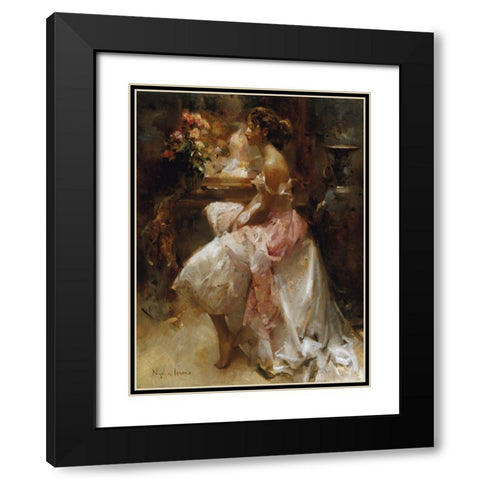 Penumbra II Black Modern Wood Framed Art Print with Double Matting by Lozano, Laura Nydia