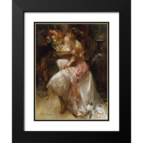 Penumbra II Black Modern Wood Framed Art Print with Double Matting by Lozano, Laura Nydia