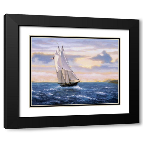 East Wind Sails Black Modern Wood Framed Art Print with Double Matting by Sambataro