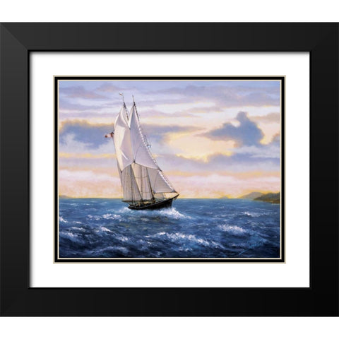 East Wind Sails Black Modern Wood Framed Art Print with Double Matting by Sambataro