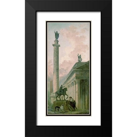 Roman Obelisk Black Modern Wood Framed Art Print with Double Matting by Robert, Hubert