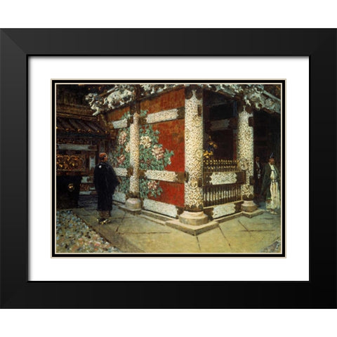 Shinto Temple in Nikko Black Modern Wood Framed Art Print with Double Matting by Vereshchagin, Vasily