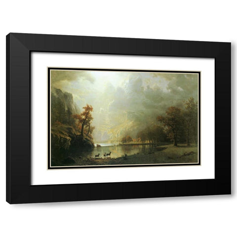 Sierra Nevada Morning Black Modern Wood Framed Art Print with Double Matting by Bierstadt, Albert
