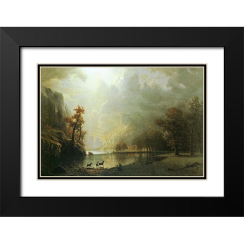 Sierra Nevada Morning Black Modern Wood Framed Art Print with Double Matting by Bierstadt, Albert