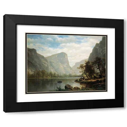 Mirror Lake, Yosemite Valley Black Modern Wood Framed Art Print with Double Matting by Bierstadt, Albert