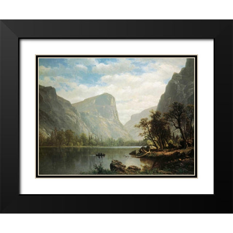 Mirror Lake, Yosemite Valley Black Modern Wood Framed Art Print with Double Matting by Bierstadt, Albert