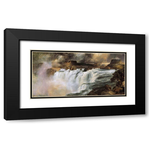 Shoshone Falls on the Snake River Black Modern Wood Framed Art Print with Double Matting by Moran, Thomas