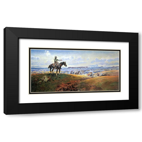 C. M. Russell And His Friends Black Modern Wood Framed Art Print with Double Matting by Russell, Charles M.