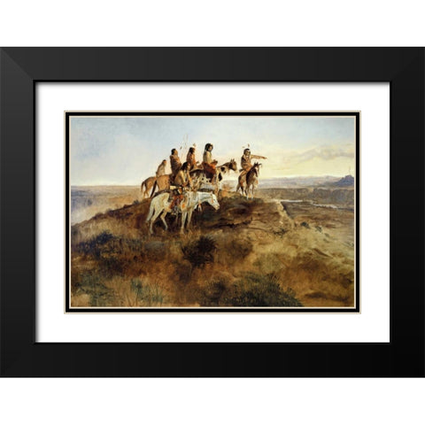 Signal Smoke Black Modern Wood Framed Art Print with Double Matting by Russell, Charles M.