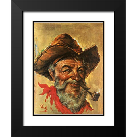 Tombstone Pete Black Modern Wood Framed Art Print with Double Matting by Szabo, Endre