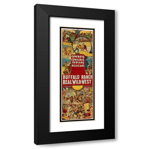 Cowboys, Cowgirls, Indians Black Modern Wood Framed Art Print with Double Matting by Anonymous