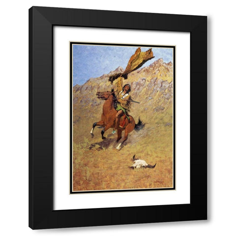 If Skulls Could Speak Black Modern Wood Framed Art Print with Double Matting by Remington, Frederic