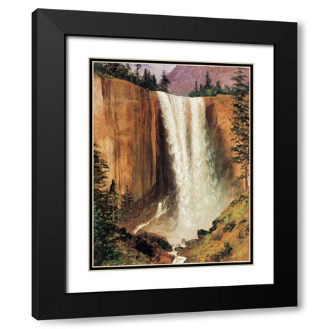 Yosemite Falls Black Modern Wood Framed Art Print with Double Matting by Bierstadt, Albert
