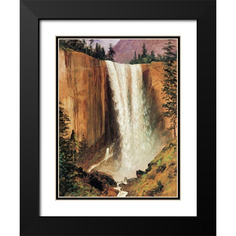 Yosemite Falls Black Modern Wood Framed Art Print with Double Matting by Bierstadt, Albert